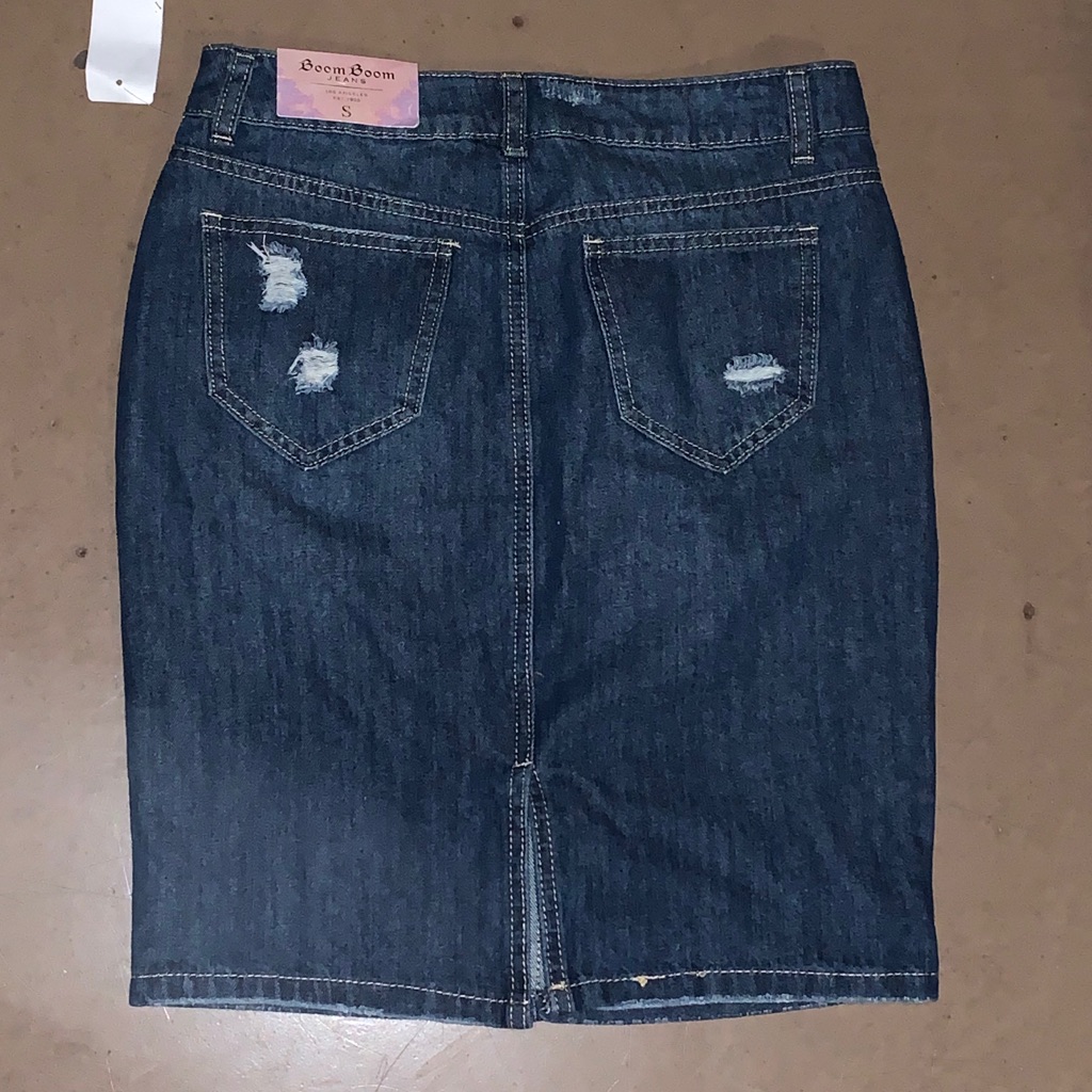Destroyed Denim Skirt